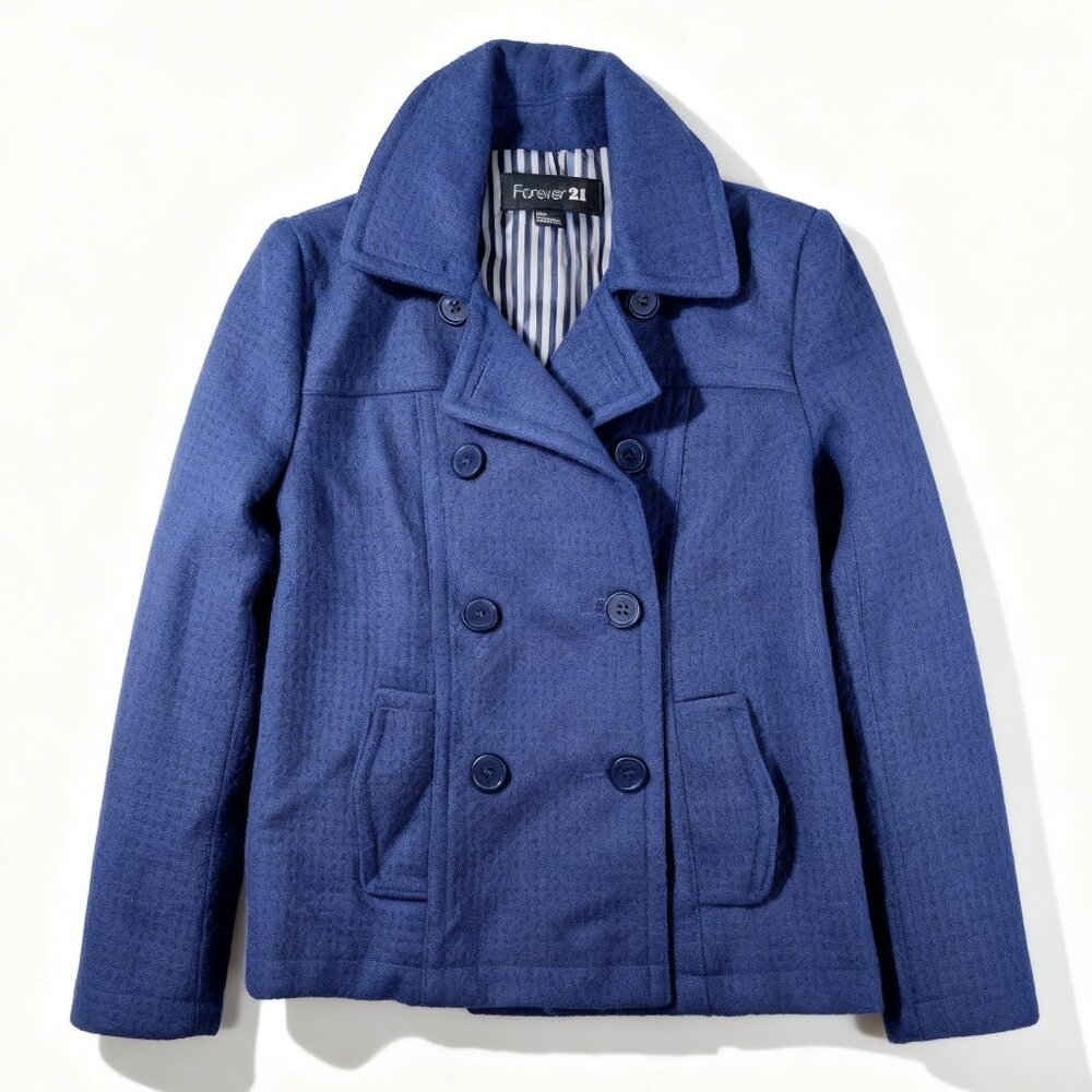 Forever 21 Brand Blue Peacoat Women's Size Small - Picture 4 of 8